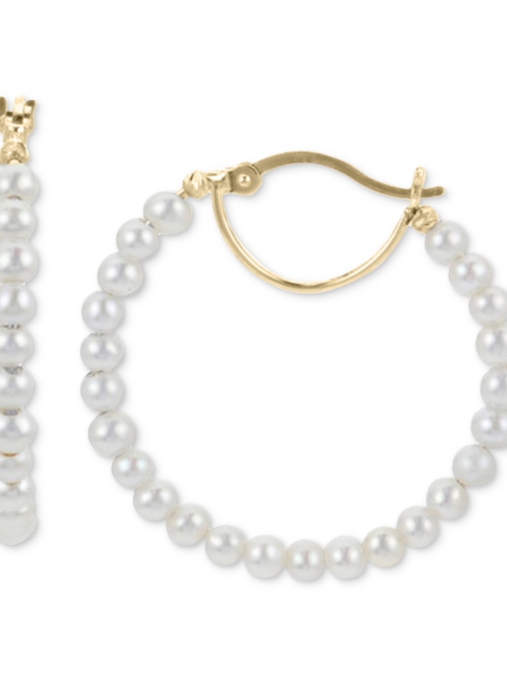 Cultured Freshwater Pearl (3 - 3-1/2mm) Small Hoop Earrings in 14k Gold-Plated